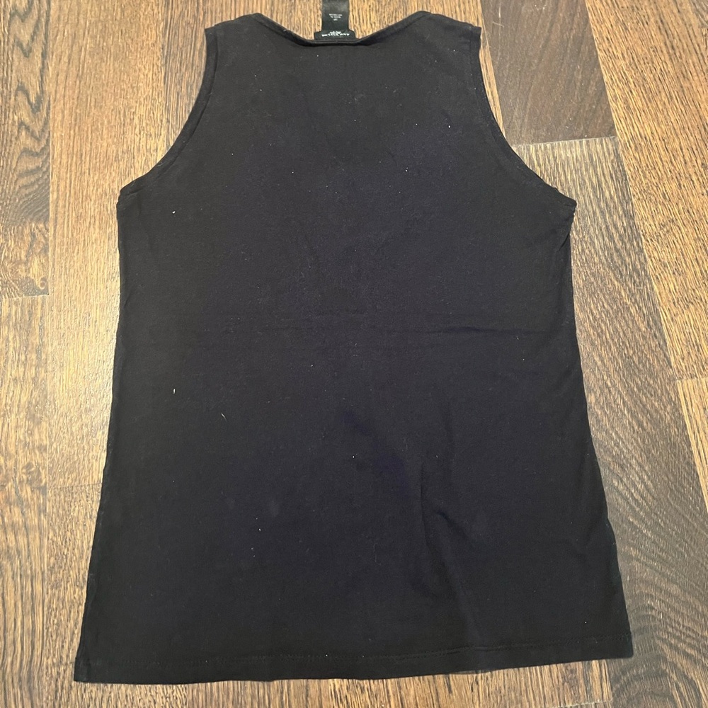 ANN TAYLOR Black Ruffle Tank Top - Picture 2 of 3